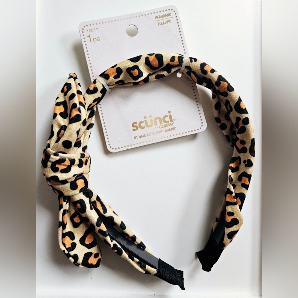NWT SCÜNCI LEOPARD PRINT BOW HEADBAND!